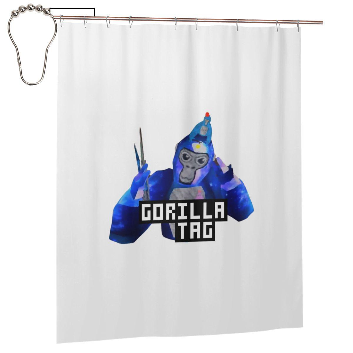 

Gorilla Tag Monkey Shower Curtain Bathroom Polyester Waterproof Bath Curtains With Hooks W60H190(CM)-1 Pcs