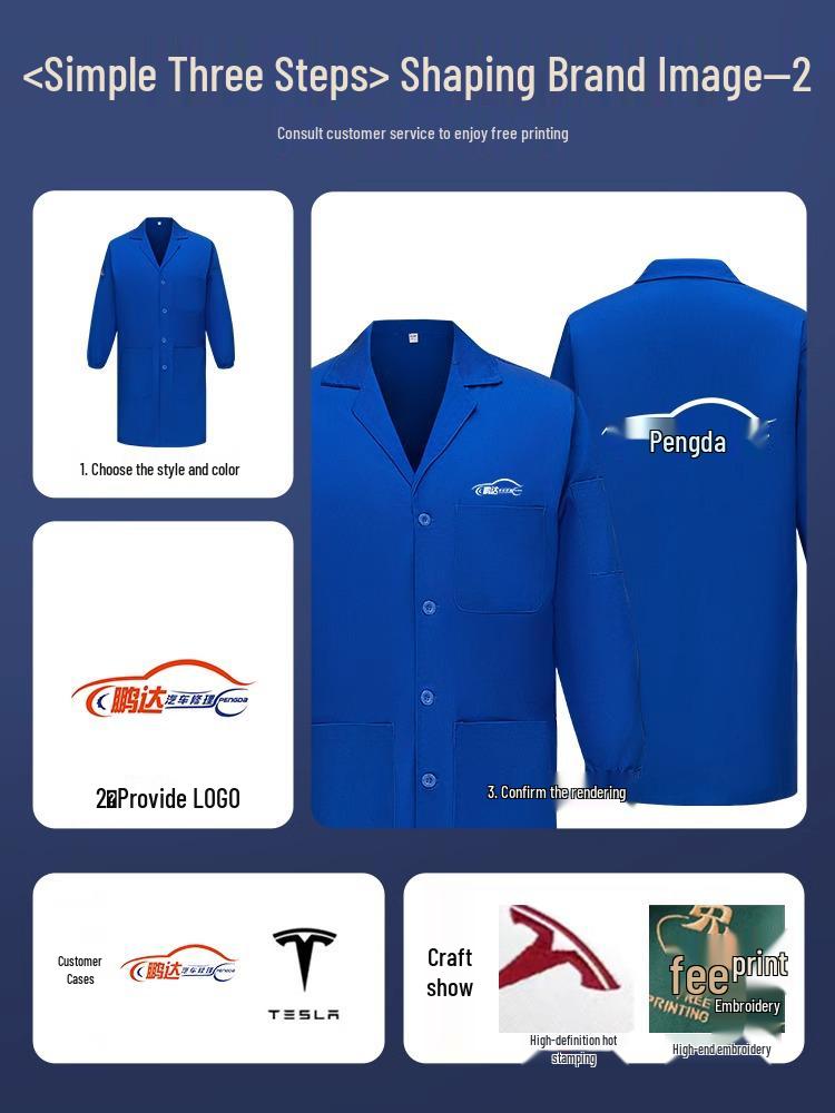 Men's Anti-Static Wear-Resistant Work Coat - Mid-Length, Thickened for Labor Protection