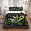 3pcs Anime Car Racing Bedding Set - Includes One Quilt Cover and Two Pillowcases (No Core) - Home Decor, Holiday Gift, Polyester Fabric, Anime Cartoon
