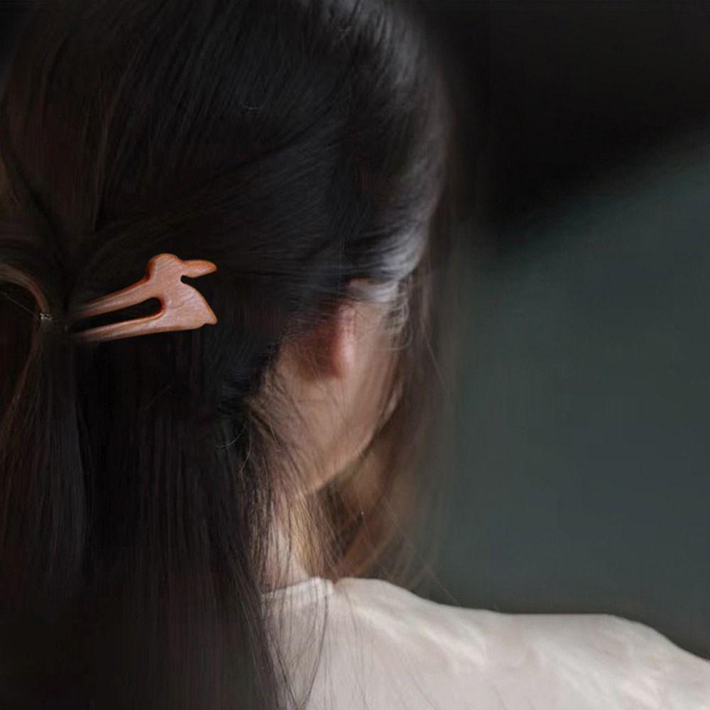 

Hairpins Hair Sticks For Girls Wooden Chinese Hair Fork Women Hanfu Hairpins Rabbit Hair Sticks