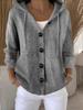 2026 Autumn/Winter Women's Hooded Long Sleeve Button-Up Cardigan Sweater