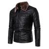 2023 Men's Lapel PU Leather Jacket - Thickened Velvet for Light Business Casual Autumn/Winter Wear