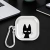 Clear Earphone Cases Cover With Hook Case For Samsung Galaxy Buds 3Pro 2 4Pro 2Pro 4 Pro 3 FE Live Cute Cartoon Cat