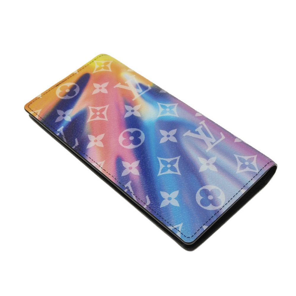 Used 12564 Portefeiulle Braza M80957 7940 LV logo tie-dye gradient RFID IC chip monogram sunset rainbow men's from