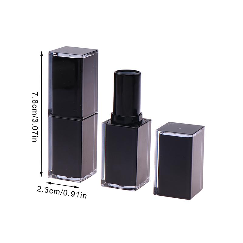 Tube de rouge à lèvres à boucle carrée 3,6G Tubes vides de baume à lèvres Brillant à lèvres Emballage de maquillage de voyage Échantillon Contenant de rouge à lèvres fait maison