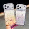 For iPhone 17 Pro Max Case Glitter Epoxy Design TPU Protective Case with Sparkly Rhinestone Decor Wave Frame