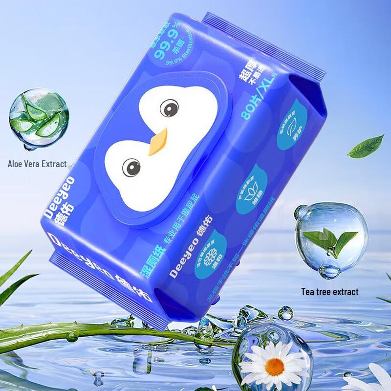 DeYou Travel Portable Wet Toilet Paper 80 Sheets x 3 Packs