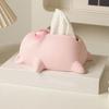Cute Lying Pig Ceramic Tissue Box Large Capacity Decorative Ceramic Pig Tissue Box Household Ornament Paper Towel Holder