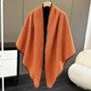 Loose Fit Knitted Poncho Cape Thick Women Shawl Fashion Warm Shawl Scarf  Office Wear