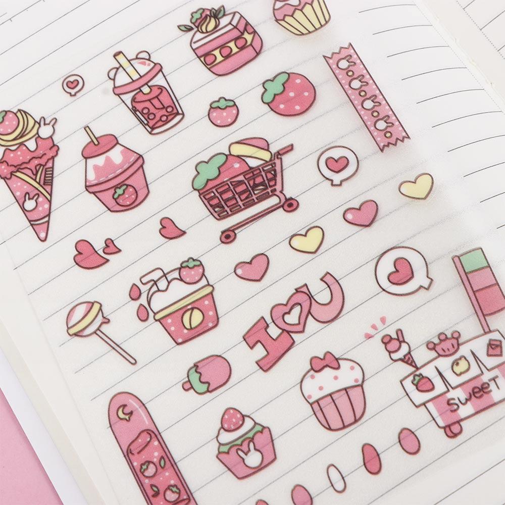 Sticker Pink Girly Heart Anime Stickers Decorative Sticker Diary Stickers Pink Flash Point Sticker