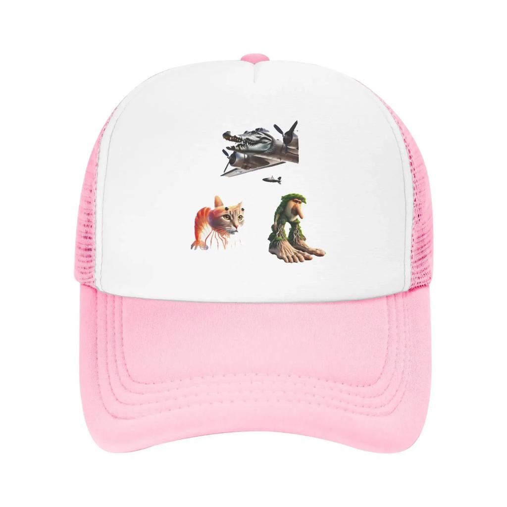 Italian Brainrot Pack Character combinations 2 Cat Pool Party Mesh Baseball Caps Women Camping Male Hunting Sun Hats Peaked Cap