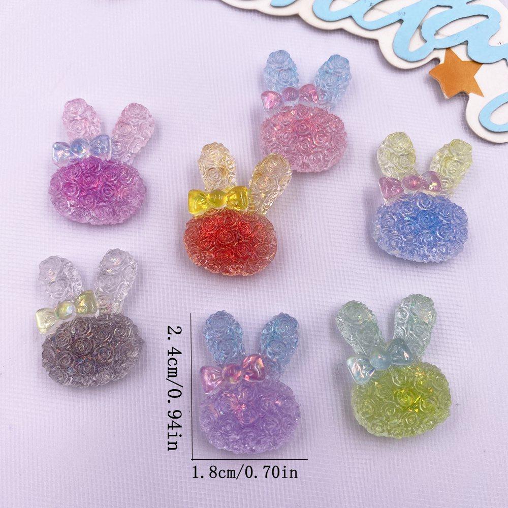 10 BUC Rezină Colorată Desene Animate Fundă Cristal Trandafir Iepure Figurine Spate Plat Strass DIY Decor Nuntă Accesorii Scrapbook Meșteșuguri