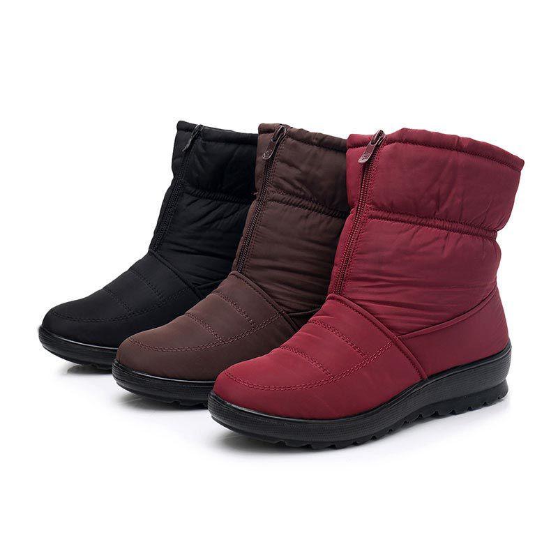 Gemütliche Neue Mode Damen Warme Schneeschuhe Mit Weicher Sohle Und Baumwollfutter Für Den Winter