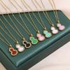 Fashion Light‑Luxury High‑Sense Gourd Micro‑Zircon‑Inlaid Women Necklace, Niche‑Designed Non‑Tarnish Titanium‑Steel Collarbone Chain