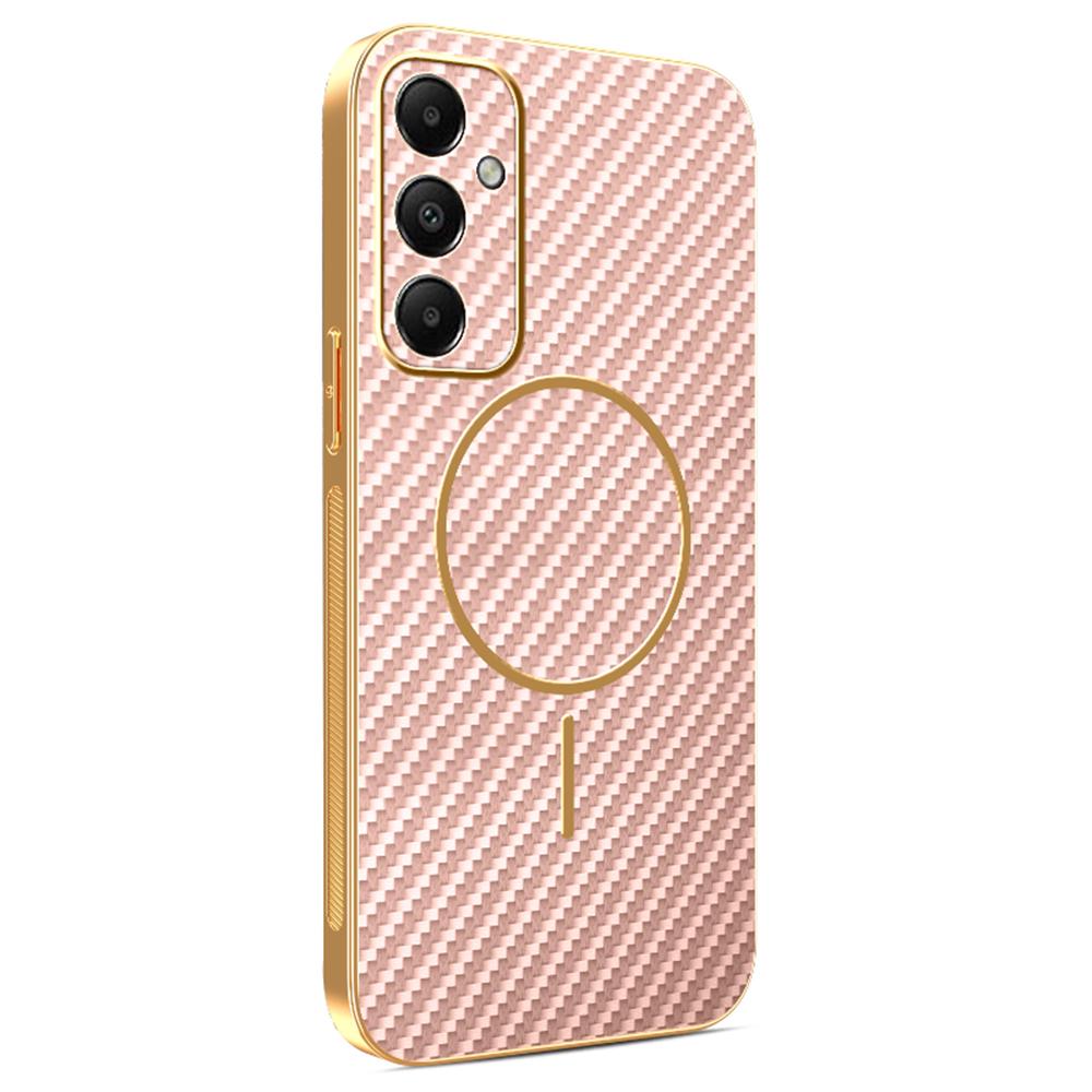 For Samsung Galaxy A05s 4G Phone Case Carbon Fiber Textured Electroplated TPU Back Cover