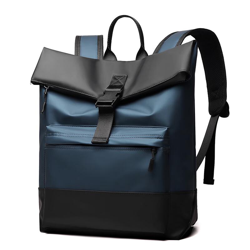 Men's Spliced Waterproof Laptop Backpack