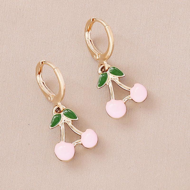 

Солодкі жіночі сережки-кільця з фруктами, ювелірні вироби, сережки-краплі з полуницею та вишнею, подарунок для друзів