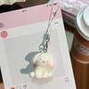 Decorative Pendant Flocking Puppy Shape Keychain Bag Charm with Lanyard Mobile Phone Bag Hanging Ornament