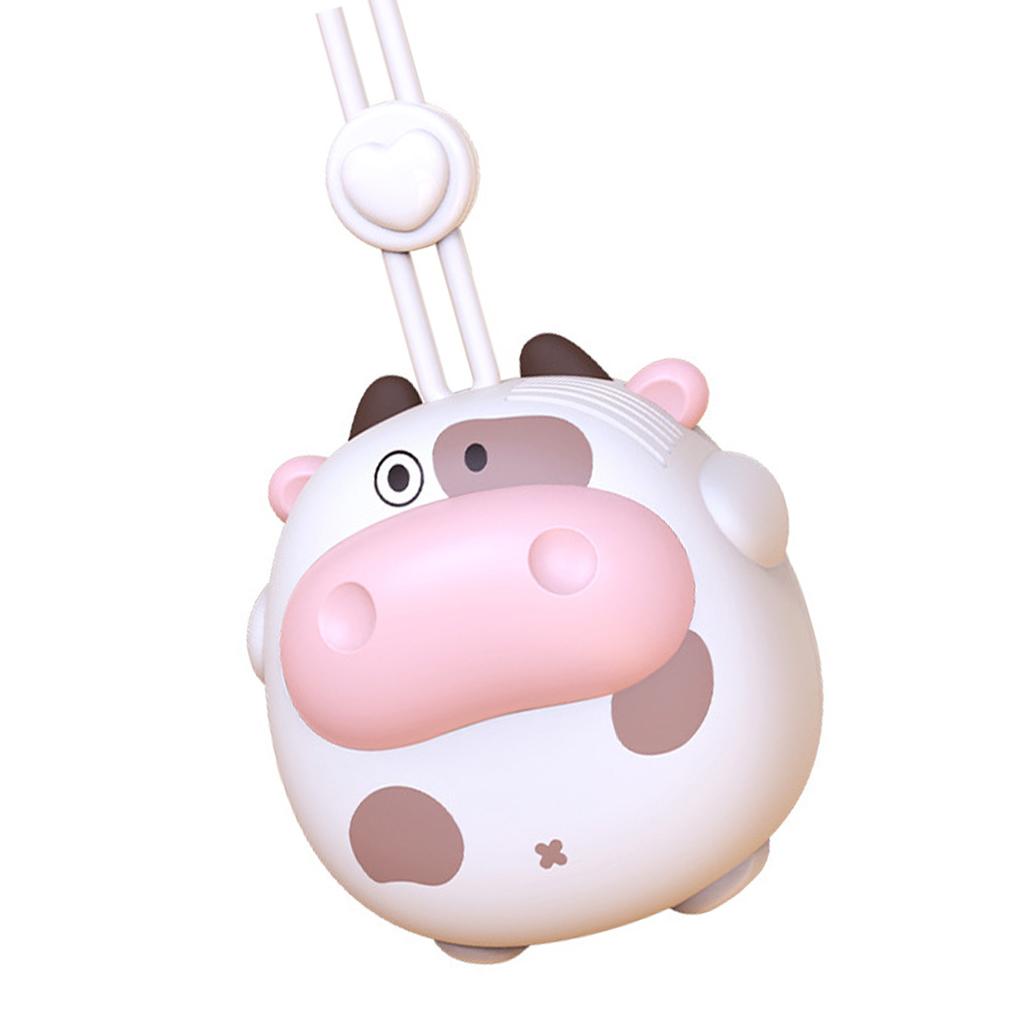 Cartoon Animal Hanging Neck Fan with Lanyard Battery Powered Bladeless USB Rechargeable Handheld Personal Neck Fan Cute