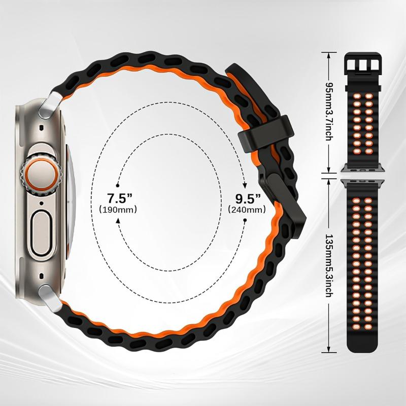 Silicone Strap for Apple Watch Ultra 3 49mm Band Breathable Bracelet for iWatch Series 11 10 42 46mm 9 8 7 6 SE 45mm 44mm Strap