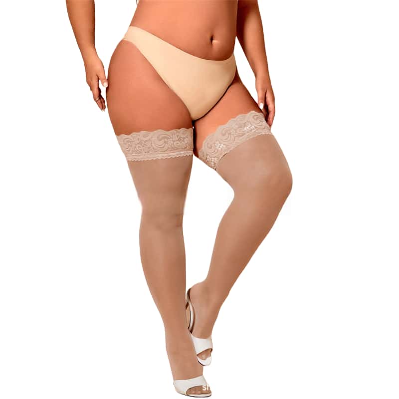 Women Plus Size Fat Sexy Stockings Lace Top Strap Anti-skid Thigh high black Lace Stocking Female Gift Night club wear Stockings XXXL