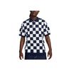 Nike Casual Sport Plaid Pattern Short Sleeve Polo Shirt Men Tops Black Gray FN3423-410