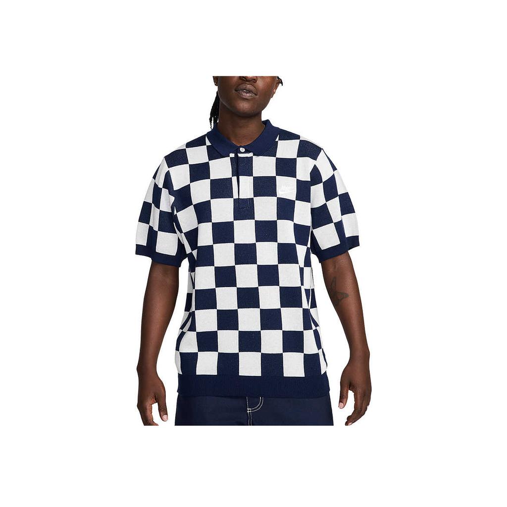 Nike Casual Sport Plaid Pattern Short Sleeve Polo Shirt Men Tops Black Gray FN3423-410