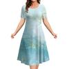 2026 New Summer Loose A-line Dress 3D Printing Short-sleeved Women's Evening Dress Women's Elegant Fashion Round Neck Dress
