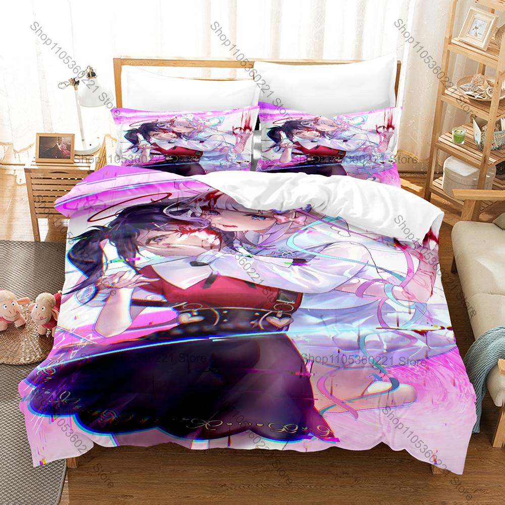 NEEDY GIRL OVERDOSE Duvet Cover + 2 Pillowcases, OMGkawaiiAngel KAngel Print Bedding Set Soft Fabric Decor Gift for Anime Game