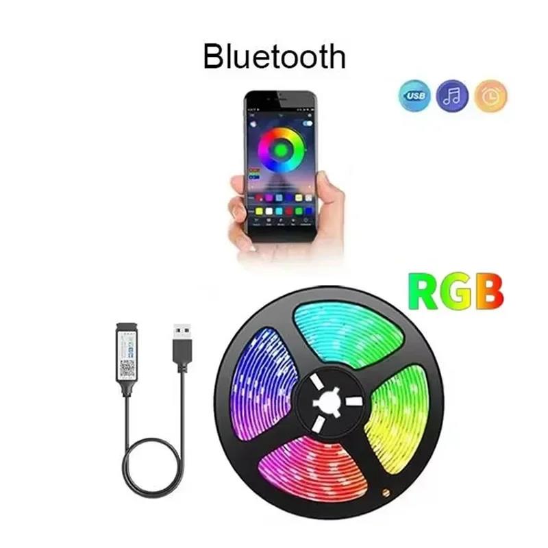USB LED Gaming Lights RGB LED Light Strip Flexible Ribbon Tape Color Music Sync for TV Backlight Room Christmas Party Decoration