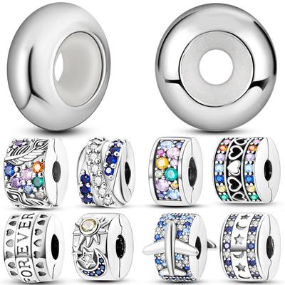 Silicone Stoppers Beads Rubber Silver Plated Spacer Charms Fit Original Necklace Bracelet Jewelry Making Women