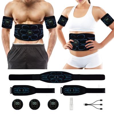 Estimulador Muscular EMS Entrenador de Abdominales Masajeador Abdominal Inteligente Cinturón Tonificador Recargable por USB Masajeador Fitness Cuerpo Brazo Cintura Perder Peso