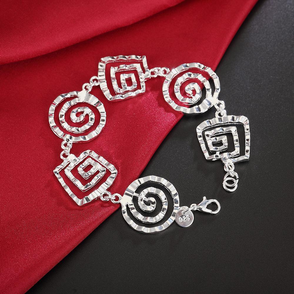 925 Sterling Silver Wave Bracelet Fashion Jewelry