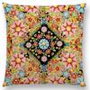 Beaux Art Boho Millefiori Geometric Floral Pattern Festival Mandala Elizabethan Pastel Flowers Cushion Cover Sofa Pillow Case