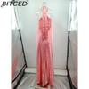 BITCED Summer Sexy Elegance Women's Satin Strapless Ball Gown Party Travel Dress