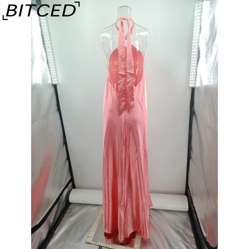 BITCED Summer Sexy Elegance Women's Satin Strapless Ball Gown Party Travel Dress