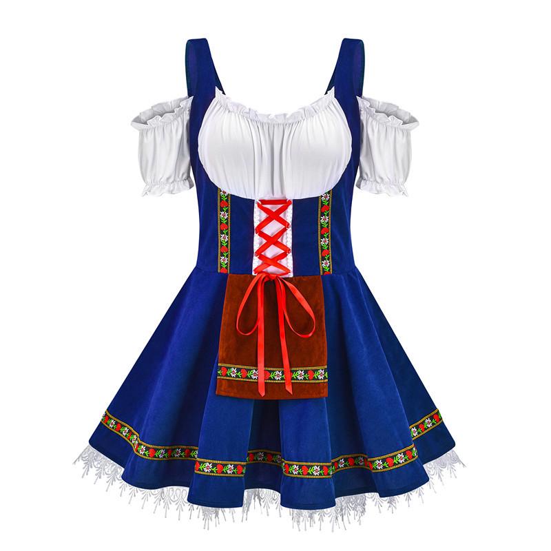 Oktoberfest Plus Size Bar Maid Costume - Halloween German Beer Girl Dress