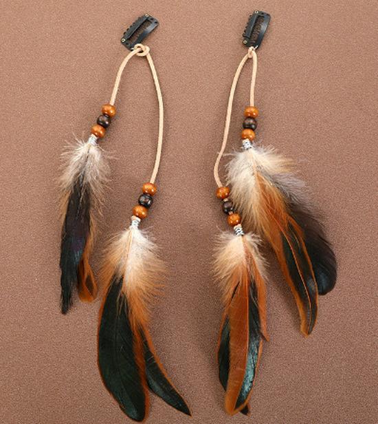 Bohemian Ethnic Tibetan Headdress Wig with Braided Pompon Tassels for Hanfu