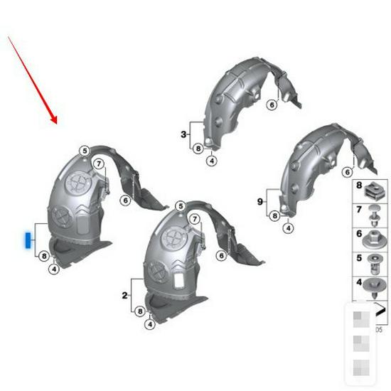 Front Wheel Fender Liners for BMW MINI F54 - Compatible Models 51717346035/51717346036