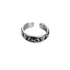 Retro Personalized Ins Hip Hop Versatile 925 Sterling Silver Jewelry Vintage Symbol Six Word Mantra Opening Rings 02891