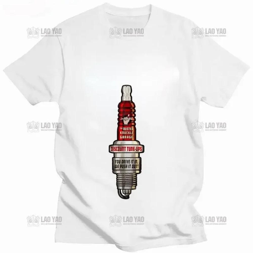 

Sparking Plug T Shirt Men Summer New Arrival O-neck Industrial Style DIY T-shirts Tops Men Clothing XXXXXL белый