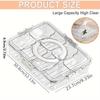 Veggie Tray with Lid and Handle, Divided Serving Tray, Snack Spinner, Portable Snackle Boxs for Candy Fruits Nuts, Clear Fridge