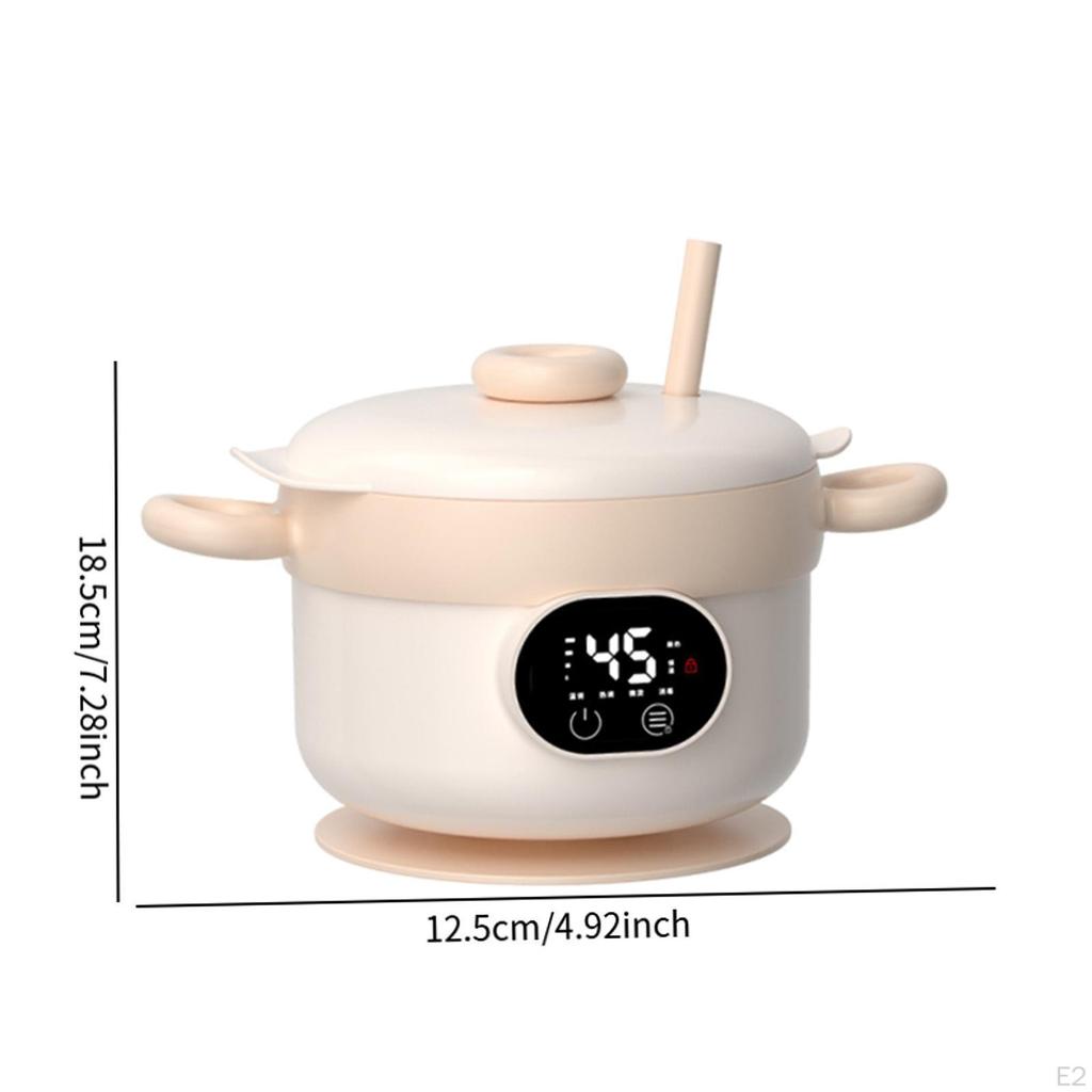 Insulated Bowl Tableware Constant Temperature Feeding for Toddlers Beige