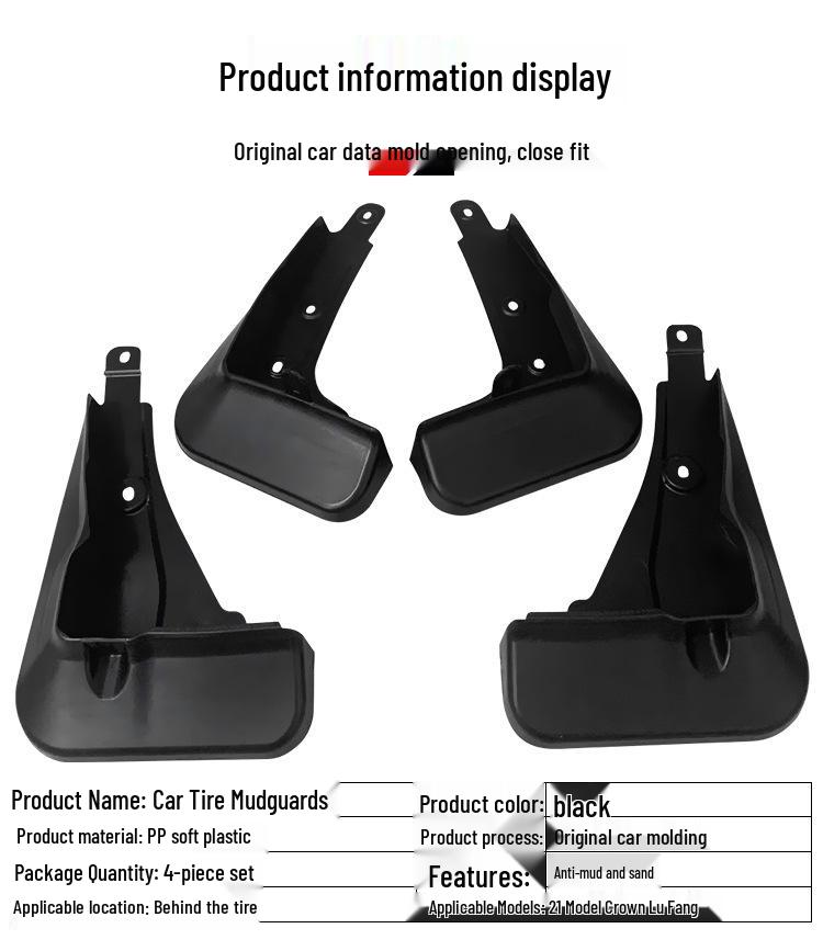 Toyota Crown Kluger 2021-2025 Mudguards for Front and Rear Tires