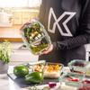 KADAX glass food container with 2 compartments and lid, 1 litre, 4 pieces