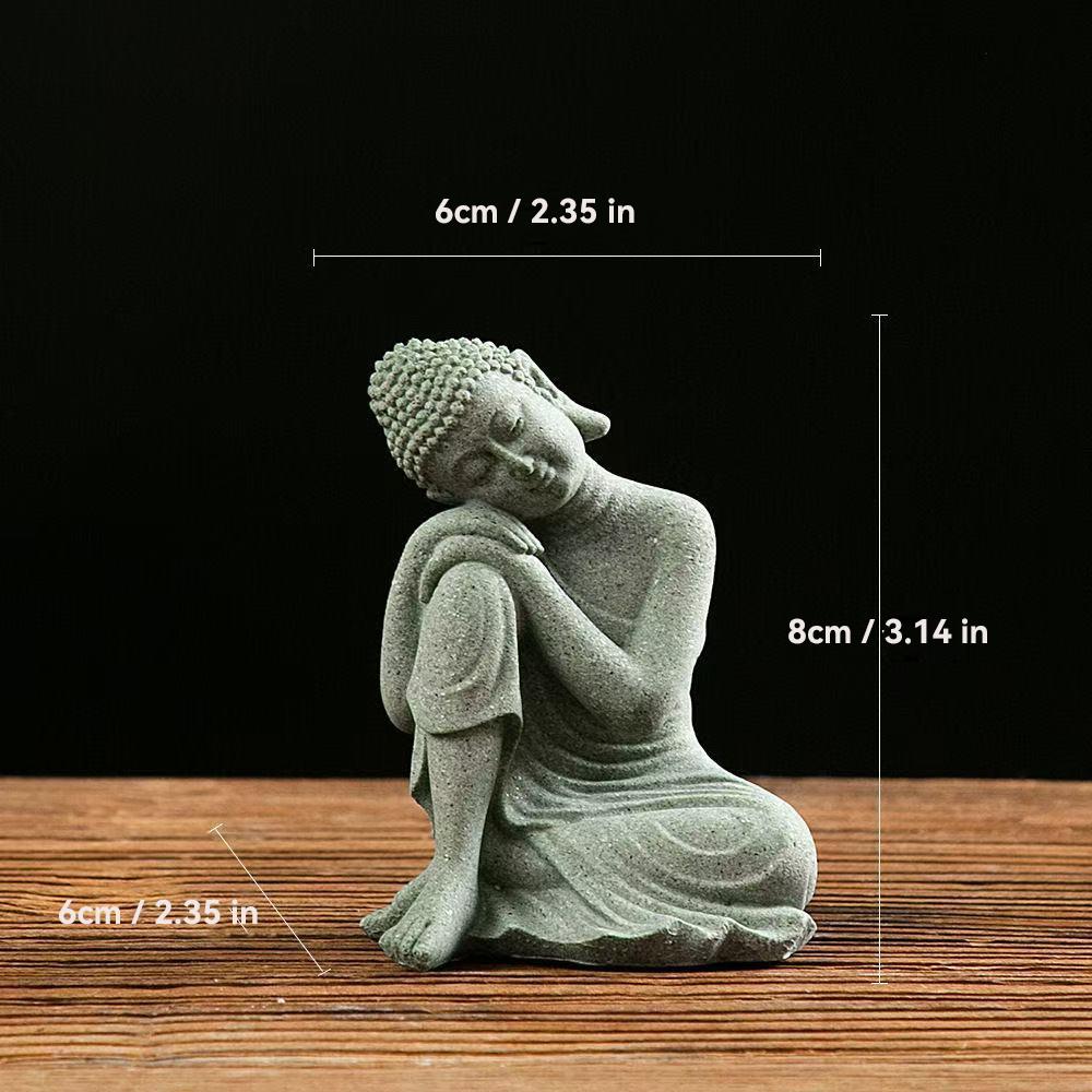 

Таиланд Статуя Будды Садовая Украшение Аквариума Буддизм Фигурка Декор Стола Дома Дзен Статуя Зеленый Песчаник