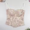 Sweetheart Style Slim Fit Wide Strap Backless Camisole Top Women's Corset Bustier Lace Up Waist Shaper Tops