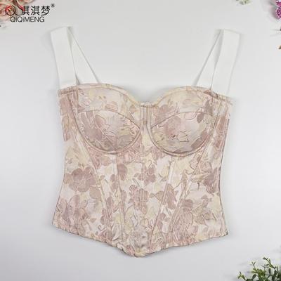 Top Camisole Damski w Stylu Sweetheart, Dopasowany, z Szerokimi Ramiączkami, Bez Pleców, Gorset, Biustonosz, Sznurowany, Modelujący Talię