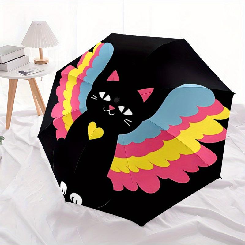 1pc Angel Cat Automatic Open/Close Umbrella, Portable Folding umbrella for Everyday Use yy250826091