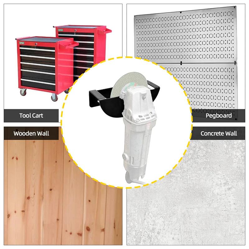 Držák úhlové brusky Leštička Kovový držák Univerzální úložný stojan 5palcový nástěnný držák brusky